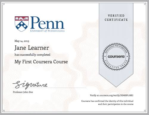 coursera certificate