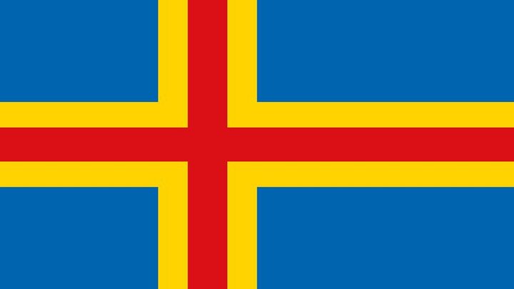 Aland Yellow Blue Red Flag