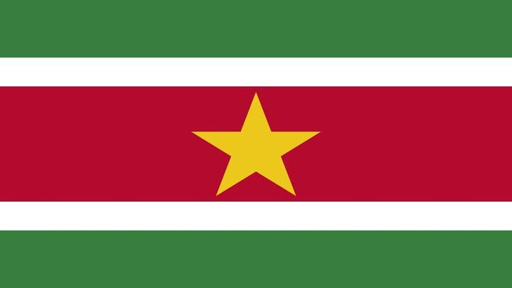 suriname red white and yellow flag