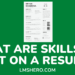 What Are Skills To Put On A Resume